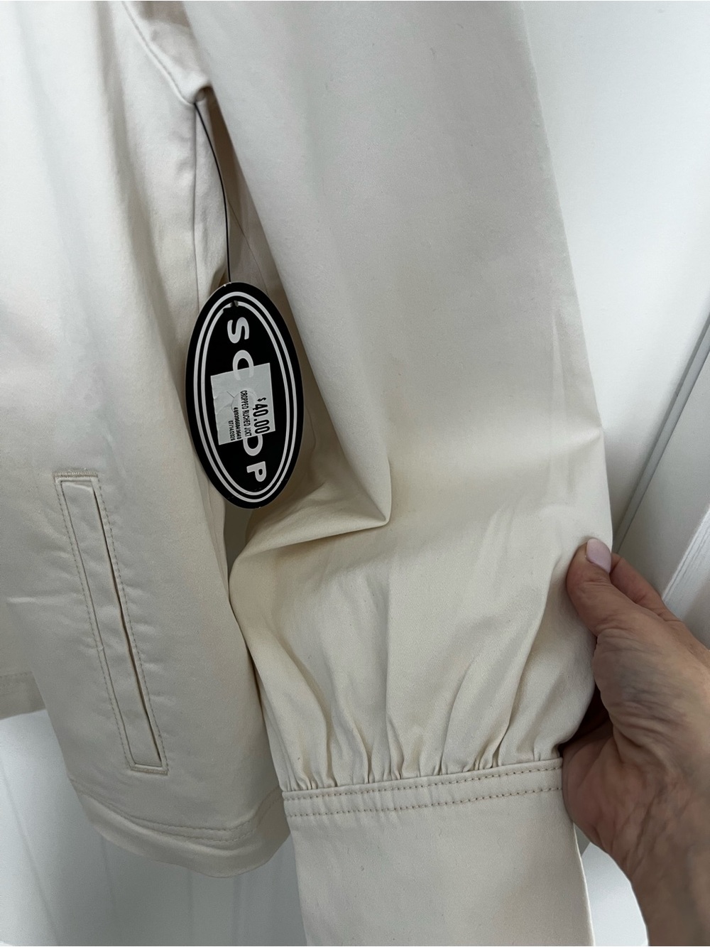 Scoop Button Front Swing Jacket/Top-Cream - Picture 5 of 11